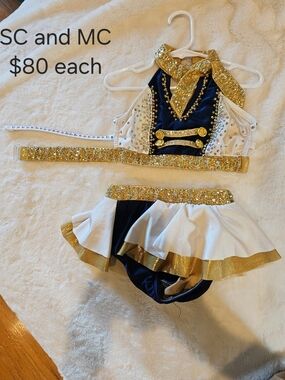 Kids Navy, White & Gold Dance Costume Set